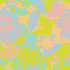 Pastel Abstract Floral Seamless Pattern Design