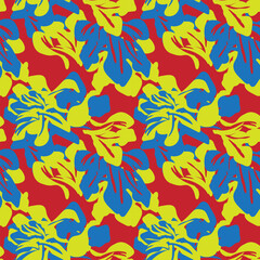 Colourful Abstract Floral Seamless Pattern Design