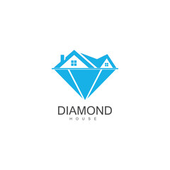 diamond house logo vector template design