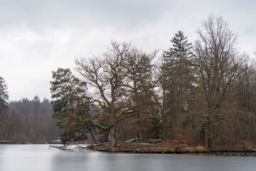 Winter at B&auml;renschl&ouml;ssle Park in Stuttgart, Baden-W&uuml;rttemberg, Germany