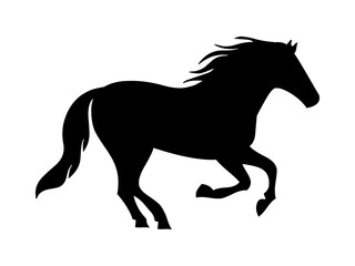 Drawing a silhouette of a running horse