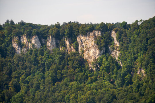 The Hilltop ruins of an 11th-century stronghold, ch&acirc;teau de Hohenurach, Burgruine Hohenurach, Stronghold Atop a Hill in Bad Urach, Castle in Baden-W&uuml;rttemberg