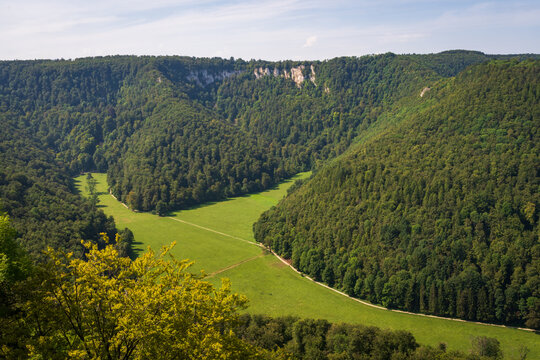The Hilltop ruins of an 11th-century stronghold, ch&acirc;teau de Hohenurach, Burgruine Hohenurach, Stronghold Atop a Hill in Bad Urach, Castle in Baden-W&uuml;rttemberg