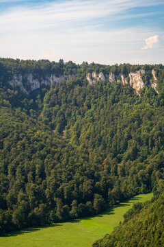 The Hilltop ruins of an 11th-century stronghold, ch&acirc;teau de Hohenurach, Burgruine Hohenurach, Stronghold Atop a Hill in Bad Urach, Castle in Baden-W&uuml;rttemberg