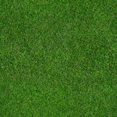 Grass field texture - seamless aerial top view of a large patch of freshly cut, healthy, green...