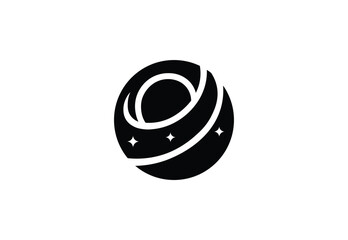 Minimalist Planetary Rings and Stars Icon Logo  © ReconCatz