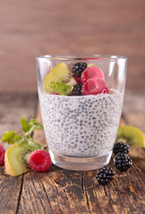 chia pudding with fresh berries fruits
