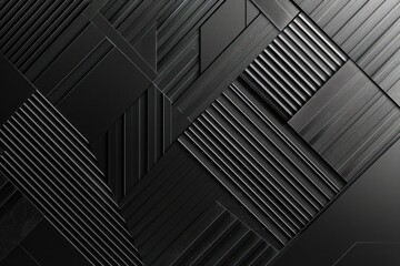 Abstract Black Geometric Pattern with Recessed Stripes