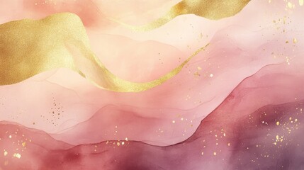 Obraz premium Abstract Watercolor Background with Gold Accents