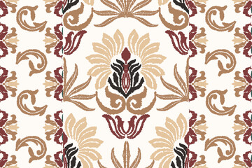 Ikat paisley seamless pattern, traditional seamless pattern, aztec style, embroidery, abstract, vector, design illustration for texture, fabric, print.