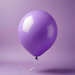 A purple balloon isolated on a purple background, ideal for birthday, anniversary or holiday with copy space