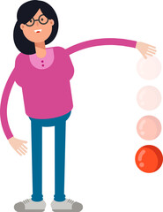 Woman Character Throwing Ball
