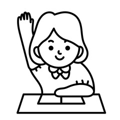 girl rise hand