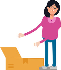 Woman Character Opening Box
