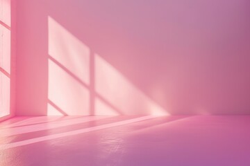 A photo of a pastel pink background with a smooth surface in the studio during the evening