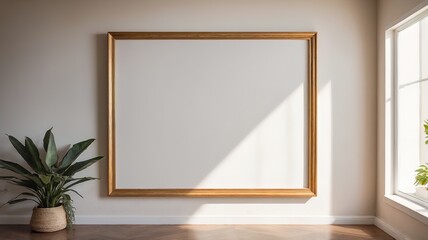 frame mockup, white solid wall background