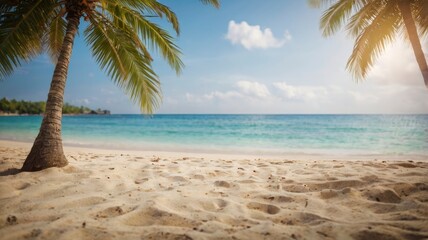 Blurred tropical beach background, summer vacation