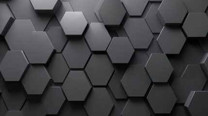 Abstract hexagonal pattern, shades of grey from light to dark, sleek and polished look, minimalist and modern aesthetic
