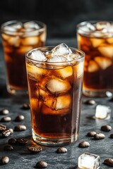 Iced Coffee with Coffee Beans