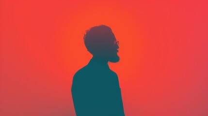 Double man in a suit, natural beauty, appealing gradient background, 