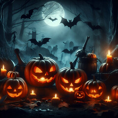 Happy Halloween Orange Background poster