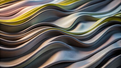A fluid background of 3D wave shapes, arranged in overlapping layers with gentle curves and transitioning colors
