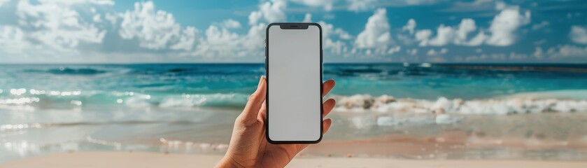 Smartphone Mockup on Tropical Beach