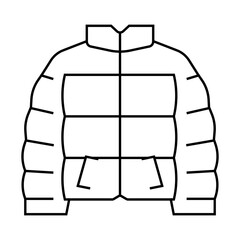 puffy jacket outerwear female line icon vector. puffy jacket outerwear female sign. isolated contour symbol black illustration