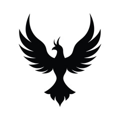 silhouette eagle with fire wings