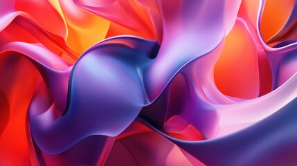 Obraz premium Abstract Fluid Shapes in Vibrant Hues of Purple, Pink, and Orange