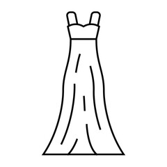 empire wedding dress line icon vector. empire wedding dress sign. isolated contour symbol black illustration