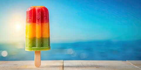 Colorful and refreshing ice lolly on a hot summer day, summer, treat, dessert, cold, frozen, fruity, stick, sweet, delicious