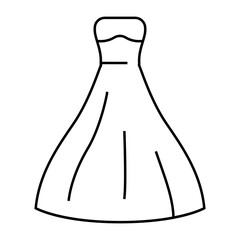strapless bride dress line icon vector. strapless bride dress sign. isolated contour symbol black illustration