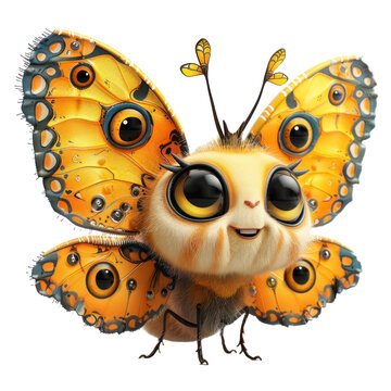 recommend clip art: Cute butterfly character isolated on a transparent background for web, banner, wallpaper