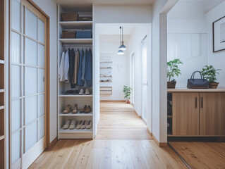 Obraz premium home interior, shelves and closet