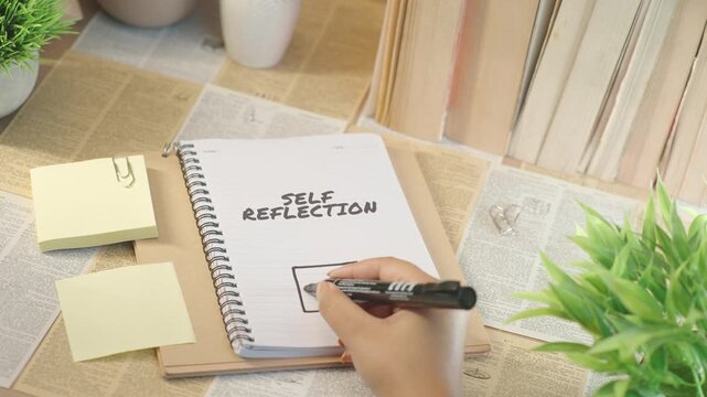 TICKING OFF SELF REFLECTION WORK FROM CHECKLIST