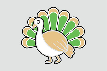 Turkey Mascot Logo Vector - Black Silhouette, Abstract & Geometric Art, Kawaii Cartoon, Full Body & Face Clipart