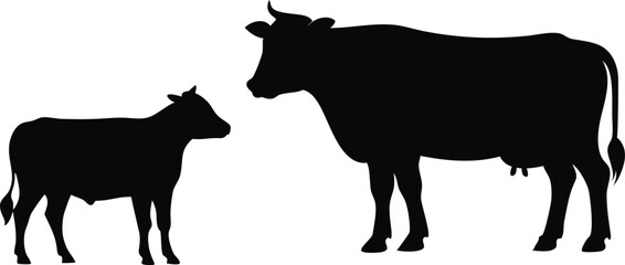 silhouette of a cow