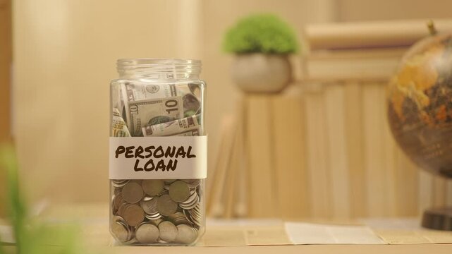 PERSON SAVING MONEY FOR PERSONAL LOAN
