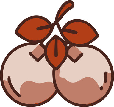 brown fruit with leaves clip art preview