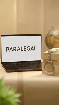 VERTICAL VIDEO OF PARALEGAL DISPLAYED IN LEGAL LAPTOP SCREEN