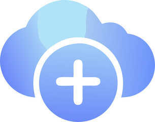 Obraz premium cloud icon, icon colored shapes gradient