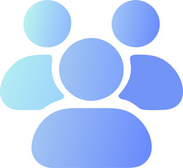 users, icon colored shapes gradient