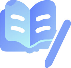 student book and pen, icon colored shapes gradient