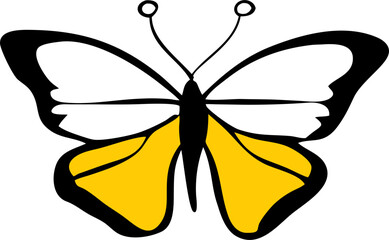 swallowtail butterfly, icon doodle fill