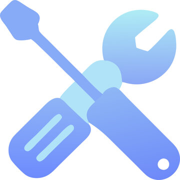 servicing spaner screwdriver, icon colored shapes gradient
