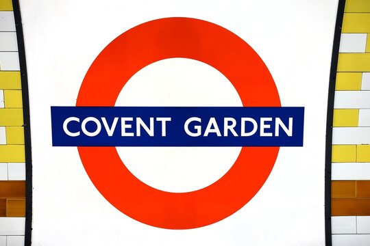 Covent Garden tube station roundel sign