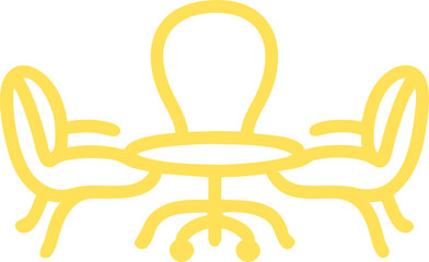 common areas finished with high-quality materials, icon outline