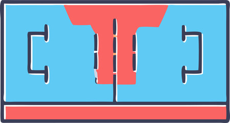 sign with wrestling mat, icon offset fill