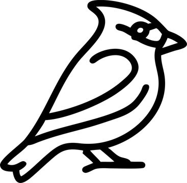 recommend clip art: cedar waxwing, icon outline